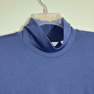 Vintage LL Bean Women's XL Tall Navy Blue Traveler Dress Plain Long Sleeve